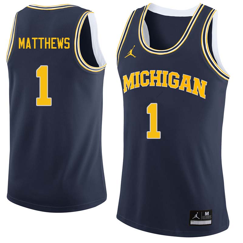 Men #1 Charles Matthews Michigan Wolverines College Basketball Jerseys Sale-Navy - Click Image to Close